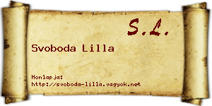 Svoboda Lilla névjegykártya